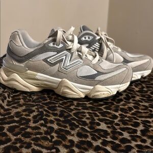 New Balance Cream and Gray Athletic Shoes